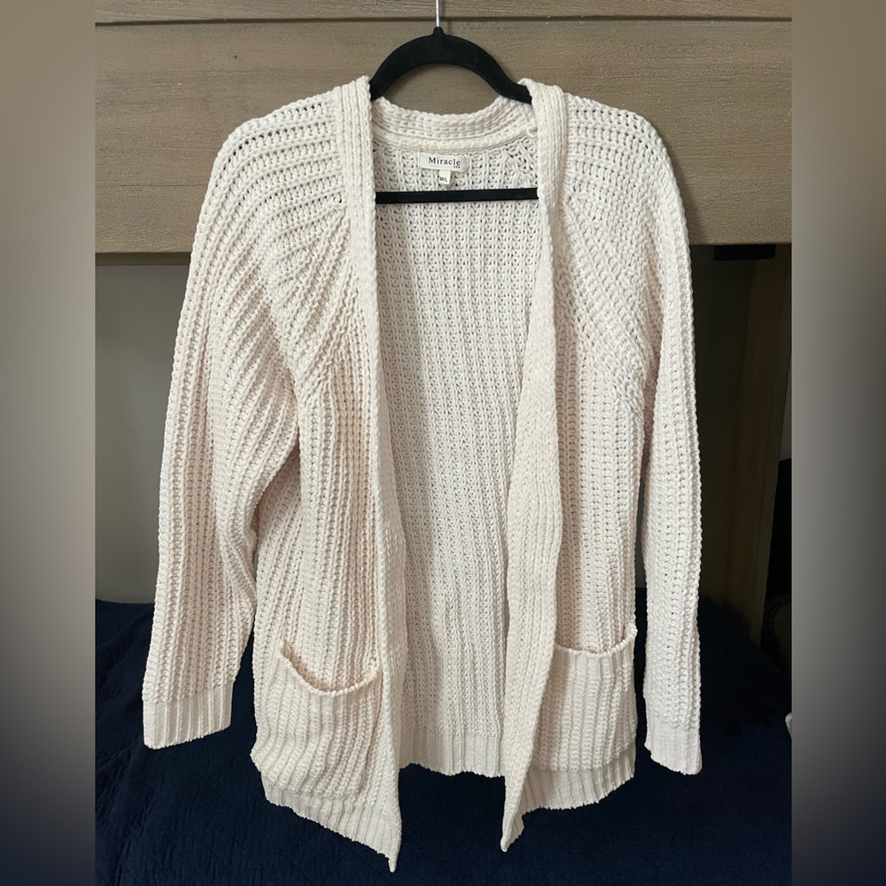 Miracle Cream Cardigan Sweater with Relaxed Fit
